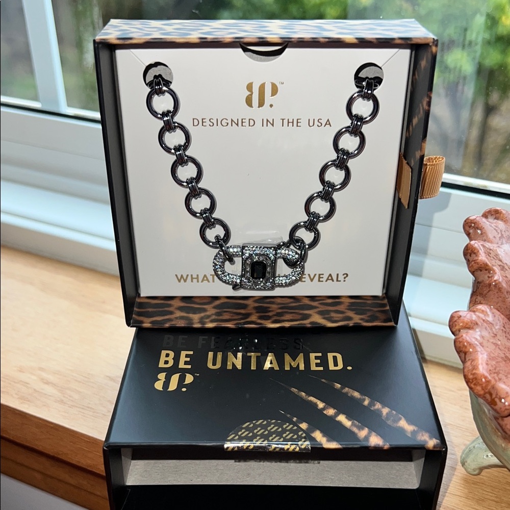 Untamed Hematite Chain Necklace with CZ